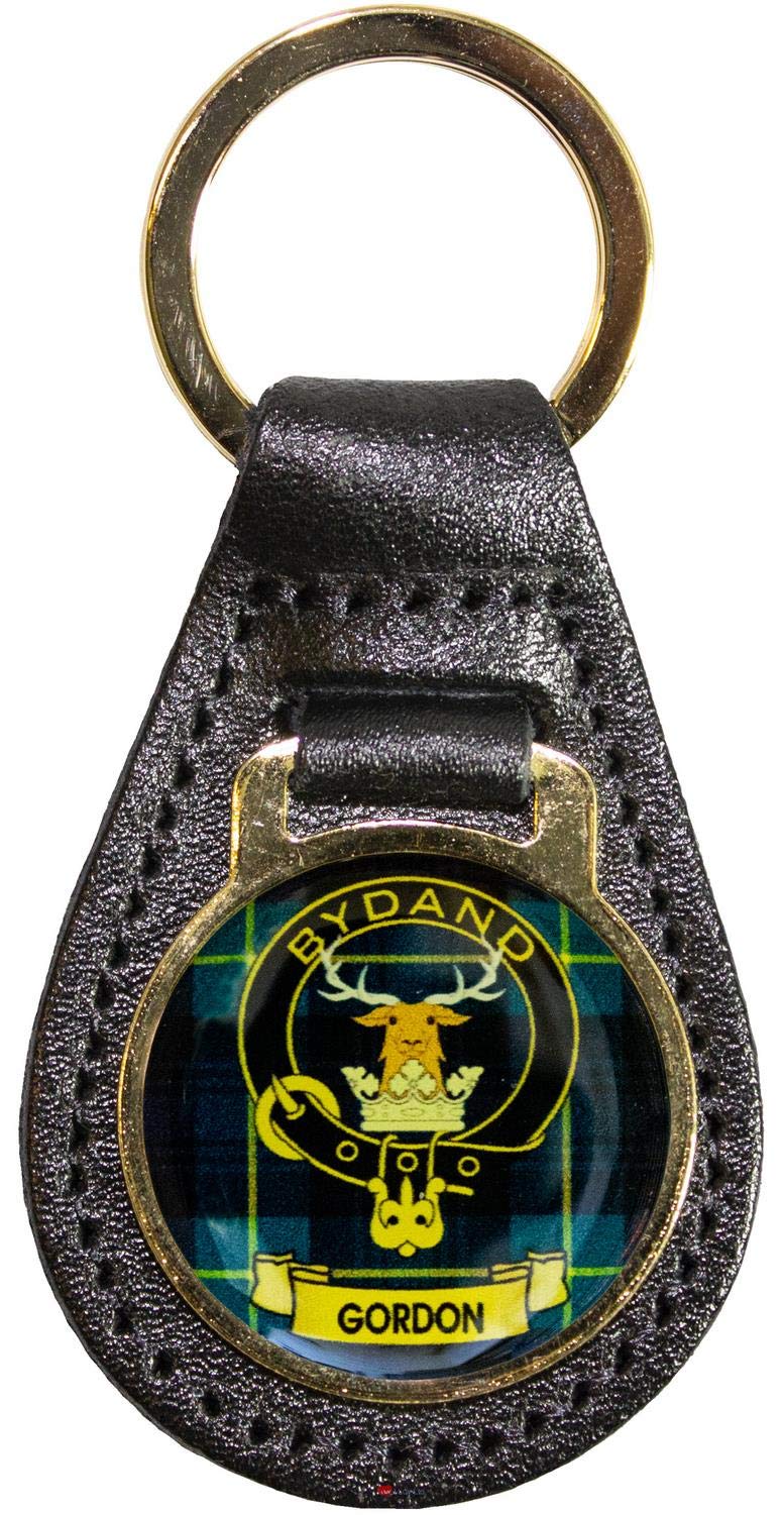 I LUV LTD Leather Key Fob Scottish Clan Crest Gordon Scottish Made