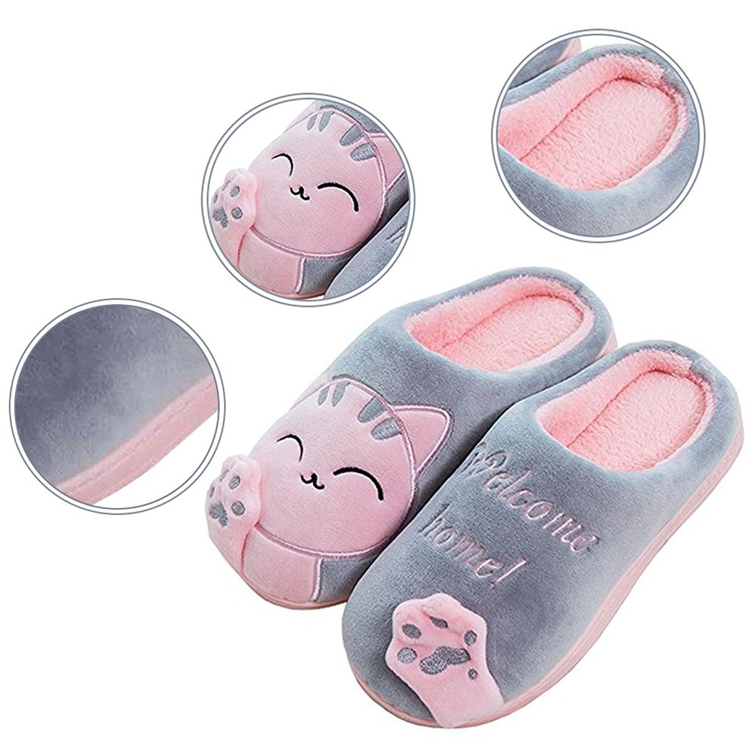 Rojeam Mignon Pantoufle de Noël Pantoufles Chaudes Chaussons Pantoufles de nouveauté en Peluche Douce