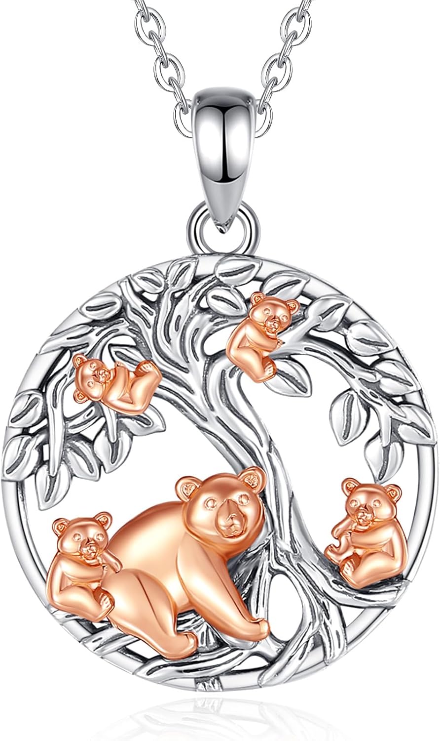 INFUSEU Cute Mama Bear Elephant Necklaces Tree of Life for Women Motherhood & Family Love Gifts