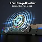 V18 Bluetooth & USB Smart Compability Computer Speakers for PC Desktop Monitor, Gaming PC Sound Bar, Superb Stereo Sound, with LED Lighting - Combine/Separate to Customize Your Desk