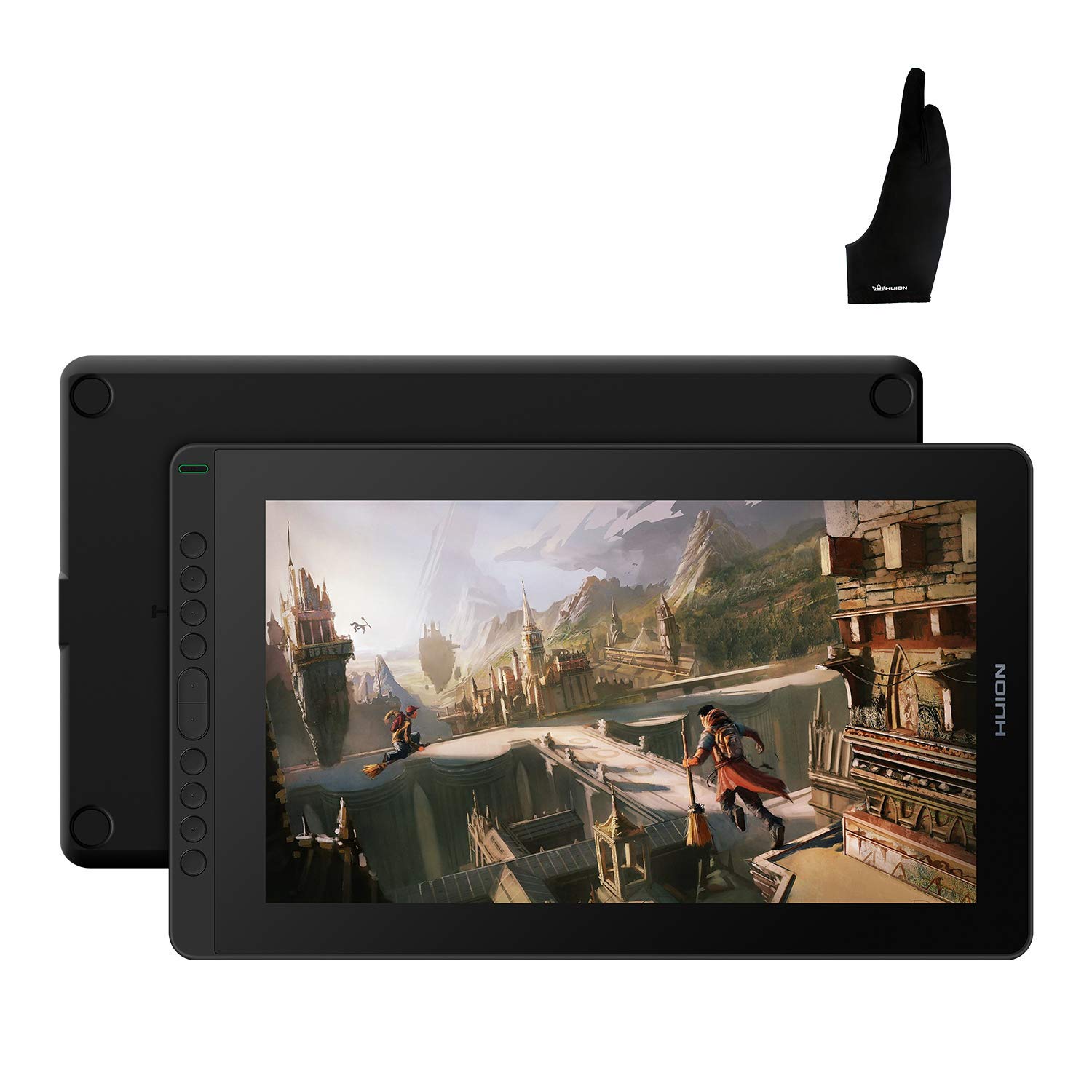 2021 HUION KAMVAS 16 Black Graphics Drawing Tablet and Artist Glove