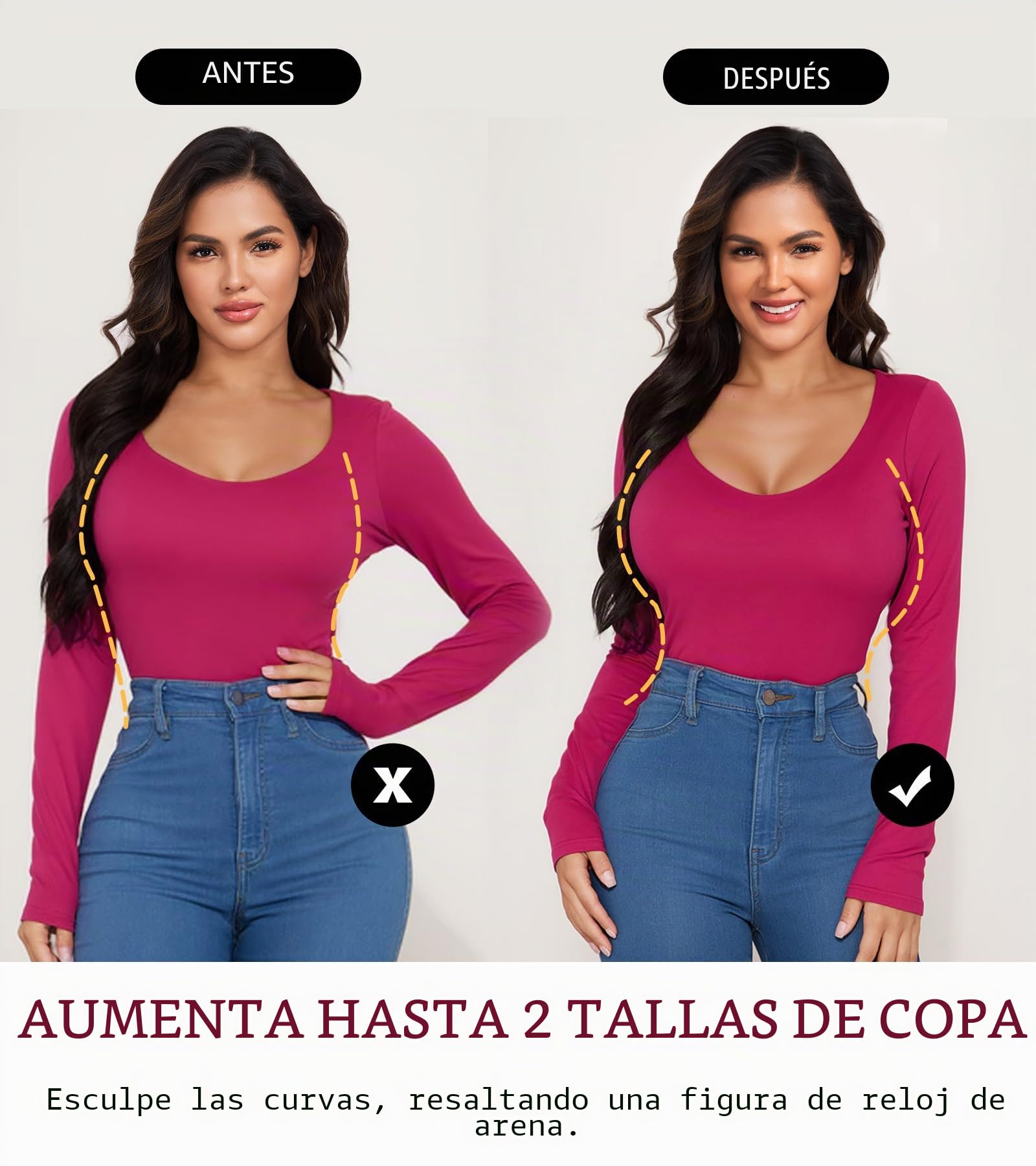 DotVol Sujetador Push Up con Acolchado Cuello en V Profundo con Aros Diario