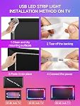 Tyute TV LED Backlights Strip,11.4ft LED Lights Strip for 32-50 inch TV, RGB Color Changing Led TV Light with Remote,Music Sync Bluetooth APP Control USB Lights for Bedroom