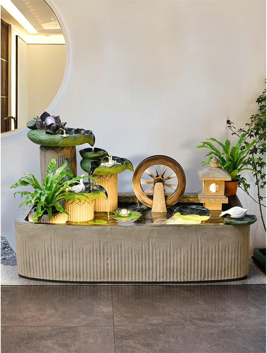 Modern Courtyard Fish Pond Water Decoration, Garden Circulating Water Fountain, Office Garden Decoration Landscape Floor-Standing Fountains