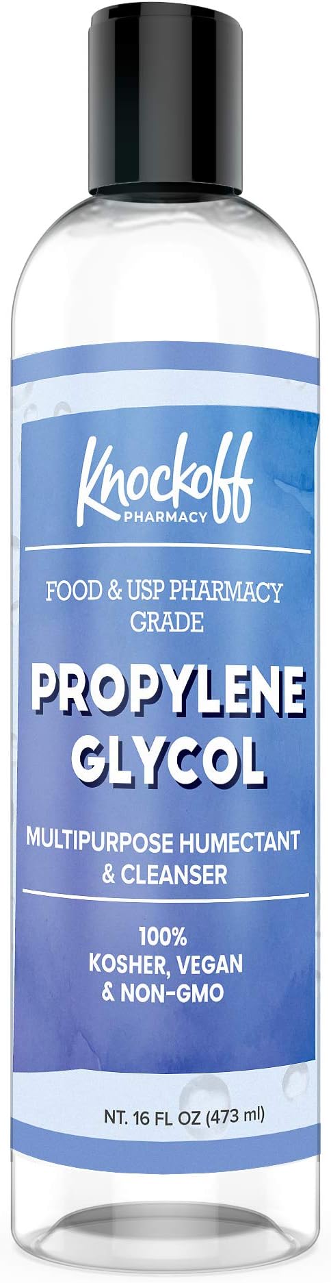Propylene Glycol (16 oz.) by Knock Off Pharmacy, 100% Pure, Food & Pharmaceutical Grade, Hypoallergenic Moisturizer & Skin Cleanser