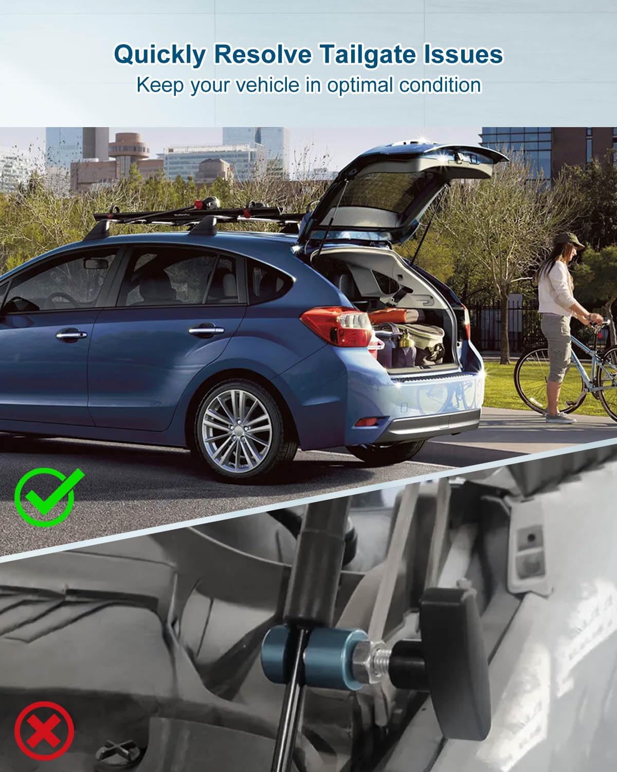 RT551075 63269FJ120 20.40 Inch Rear Hatch Liftgate Struts Lift Supports Gas Springs Arms Fit for Subaru Crosstrek 2016-2017 Impreza Hatch Back & Wagon 2012-2016 XV Crosstrek 2013-2017, 2 Pcs