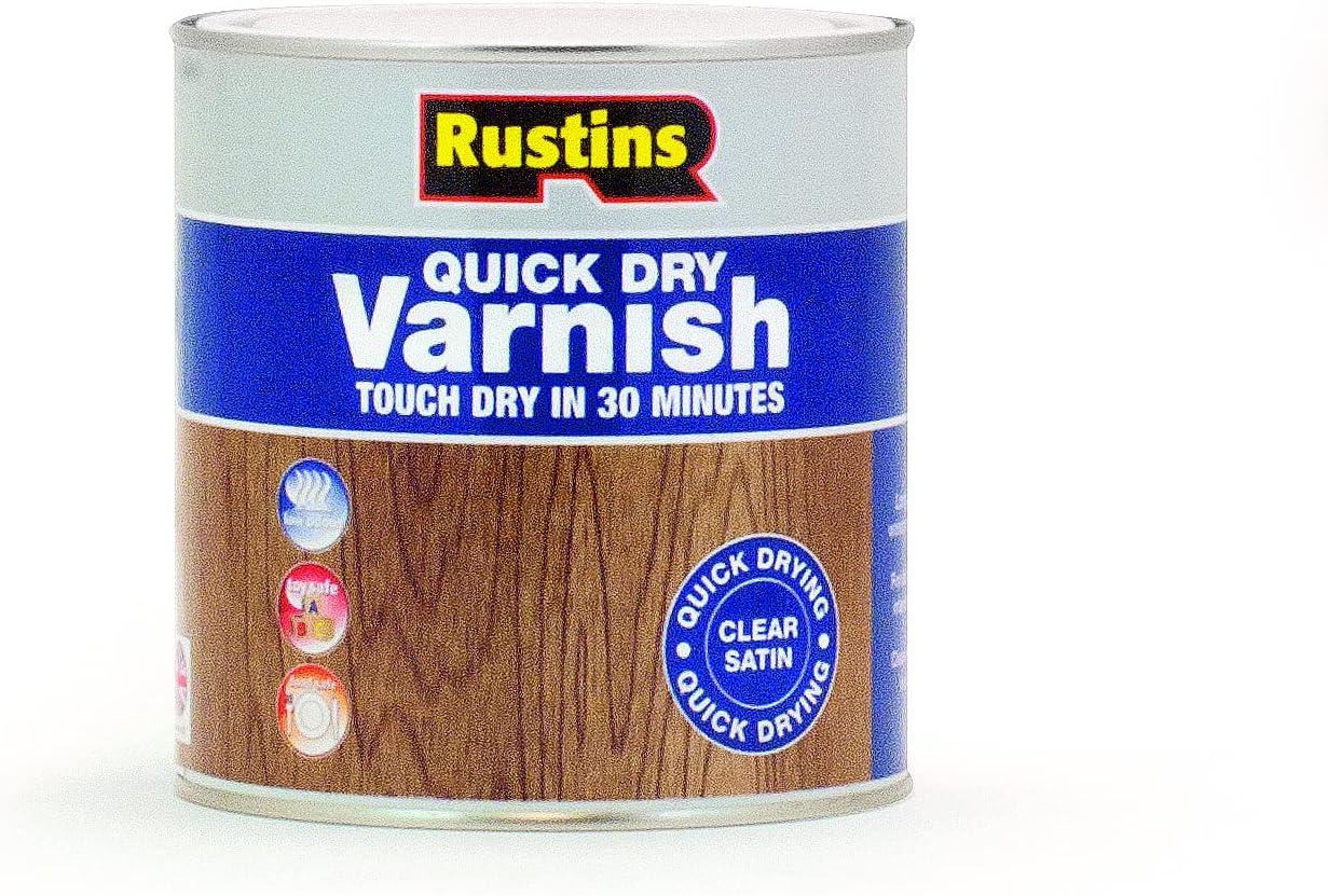 Quick Dry Varnish Clear Satin 1l-Fast-Drying Water-Based Wood Varnish; Durable Non-Yellowing Finish in Gloss, Satin or Matt for Indoor Use