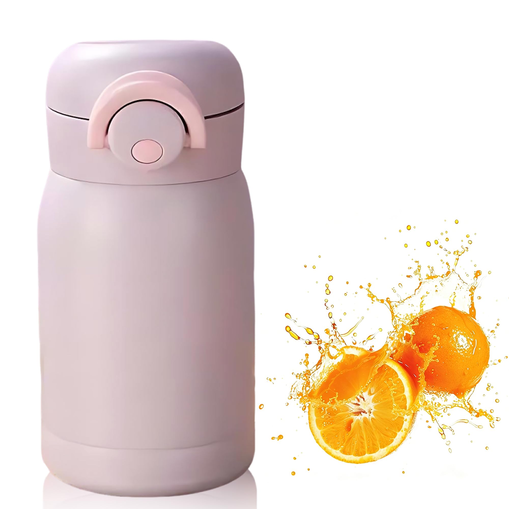 DDUP Small Water Bottle 350ml, Mini Lightweight Flask for Hot and Cold Drinks, One-Hand Open, Leak-Proof Lid, Secure Lock, Dishwasher Safe, Portable (Purple/350ml)
