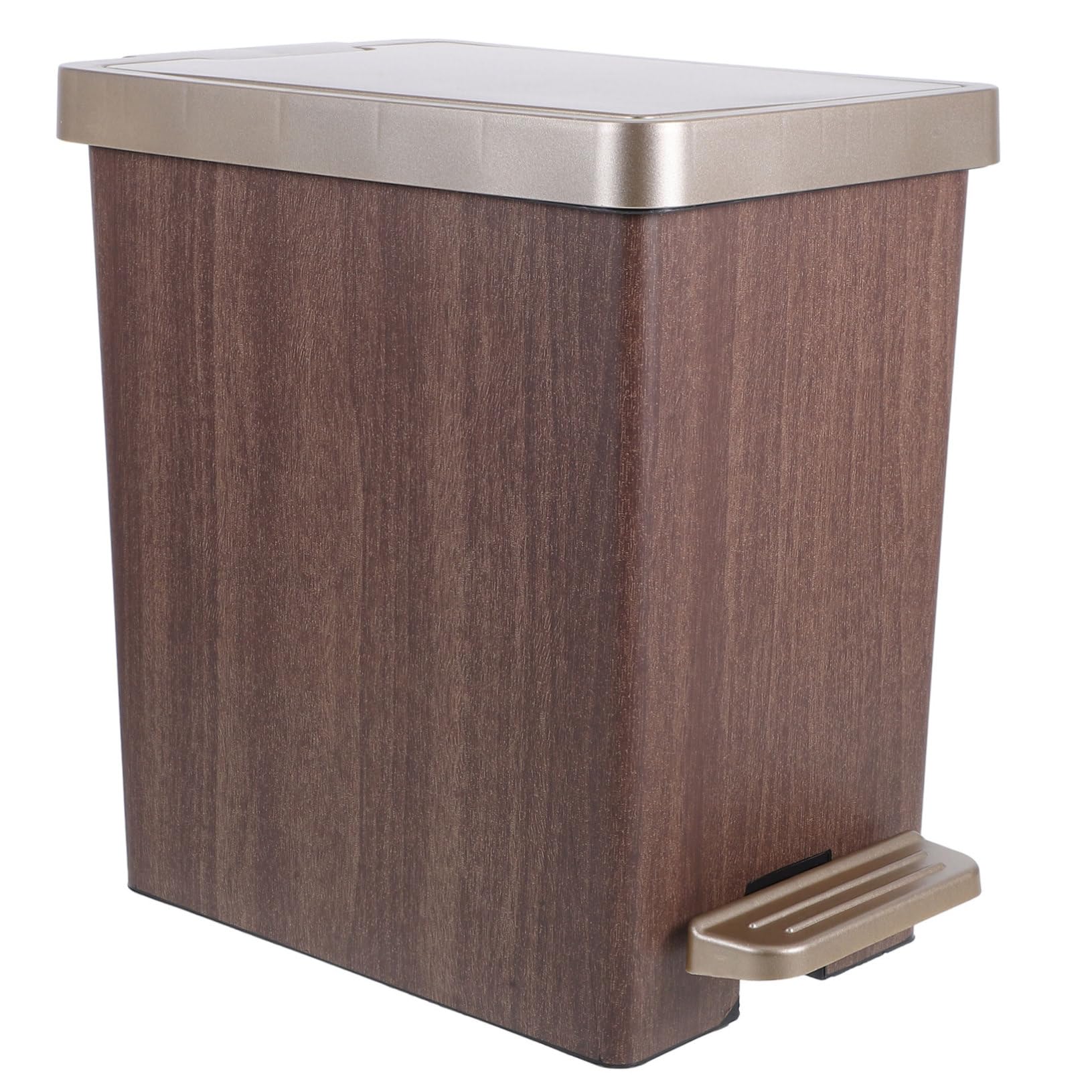 Bote de Basura de Plástico Rectangular para Baño y Dormitorio Elegante | Tapa, Diseño Sofisticado, Compacto y Discreto, Fiable, Resistente Deformación, Práctico y Duradero