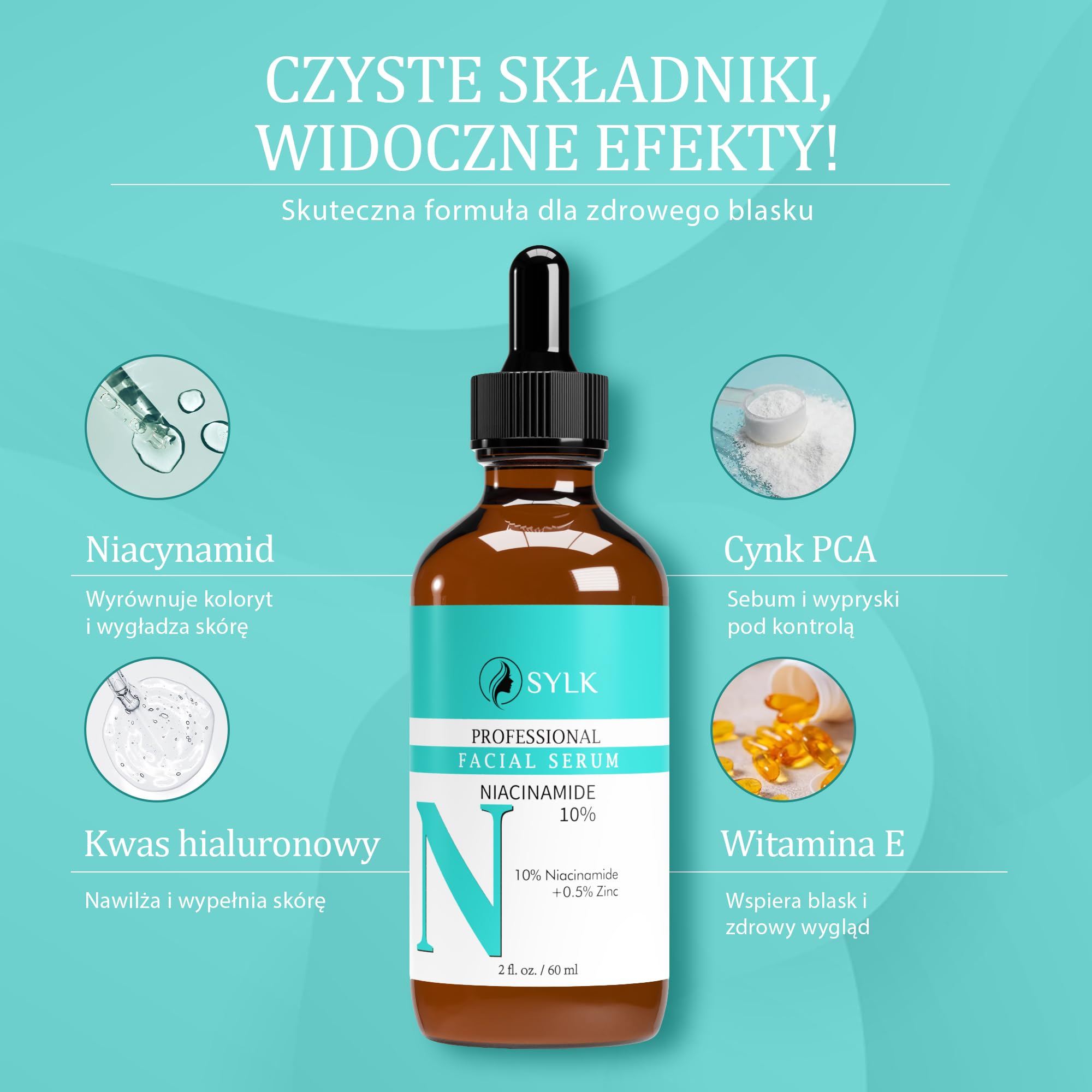 Serum z niacynamidem na twarz z kwasem hialuronowym i cynkiem | Serum wybielające i poprawiające koloryt skóry | Leczenie przebarwień | Serum zmniejszające pory | Serum do mikroigłowania na Derma