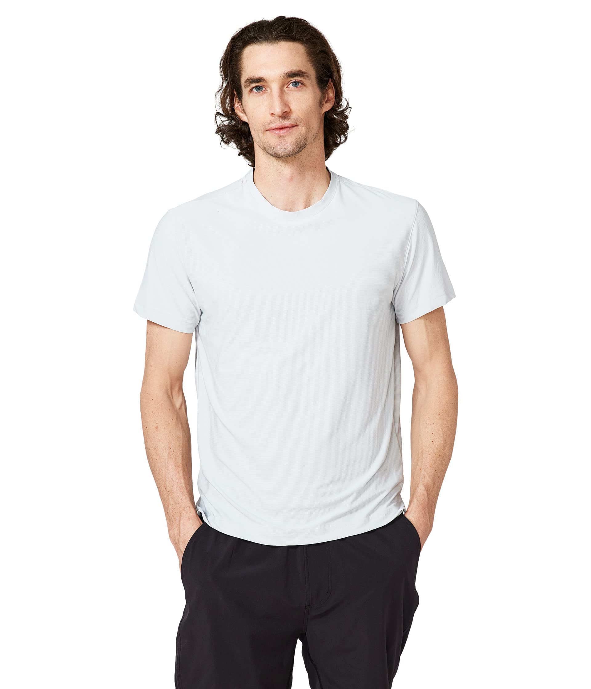 Western Rise Session Tee, Men's Active Workout Short Sleeve Shirt, Lightweight, Micro-Mesh, Odor-Resistant.