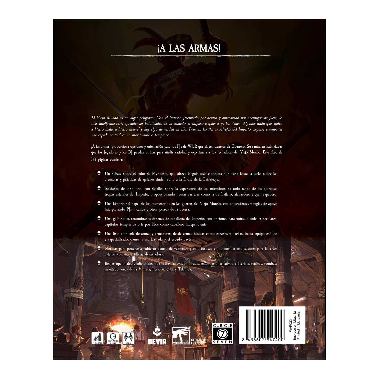 Devir - Warhammer ¡A Las Armas! Fantasy Role Play, Juego de rol de fantasía, Manual de rol, rol de Warhammer (WFARMAS)