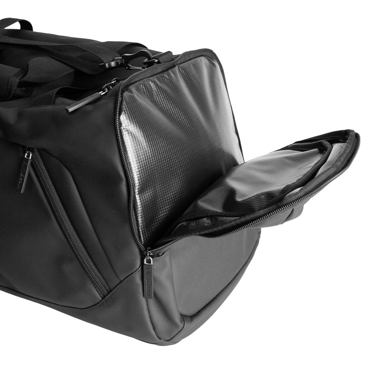 GymBeam Borsa Sportiva Multifunzionale - Borsone da Palestra con Scomparto per Scarpe e Tasche - Borsa Viaggio Fitness 50 Litri - Design Moderno e Resistente, Ideale per Sport e Viaggi