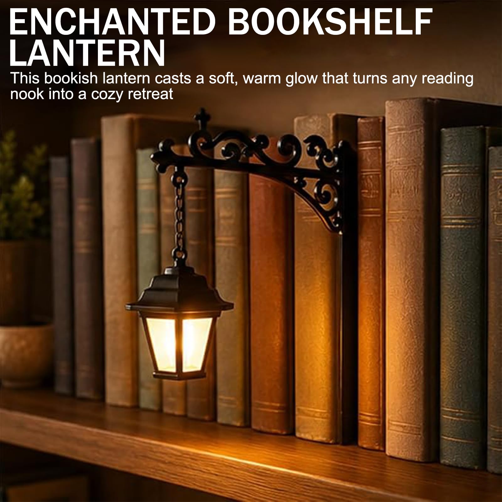 Bücherregal Lampe Vintage Library Lantern, Bookshelf Lamp im Retro Laternen, Dekorative Bücherregallampe für Bücherregal Beleuchtung, Leseecke, Home Office, Geschenk für Buchliebhaber，3 Stück