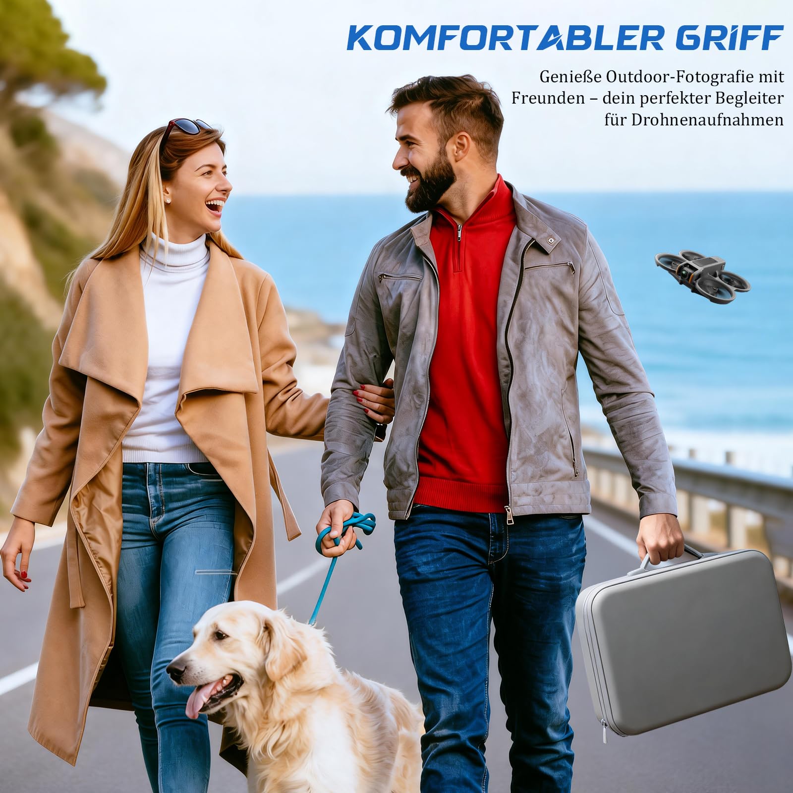 Tasche für DJI Neo 2 Tasche, Tragbar PU Case für DJI Neo Fly More Combo, Aufbewahrungs Tragetasche für DJI Neo 2 Zubehör,Goggles N3,RC Motion 3 Ladestation Drohne Zubehör