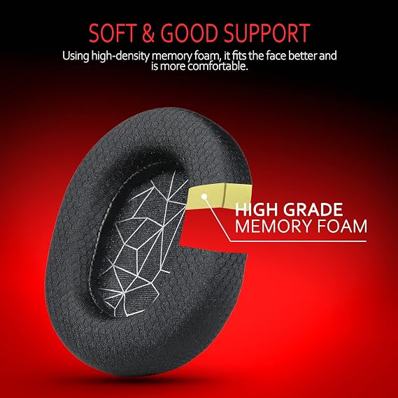 Arctis 7 Ear Cushion, Breathable Fabric Replacement Earpads Ear Cushions fit SteelSeries Arctis 1, Pro, 3, 5, 7, 7+, 7p, 7X, 9, Prime All Models Wireless Headset, Silver, by Krone Kalpasmos
