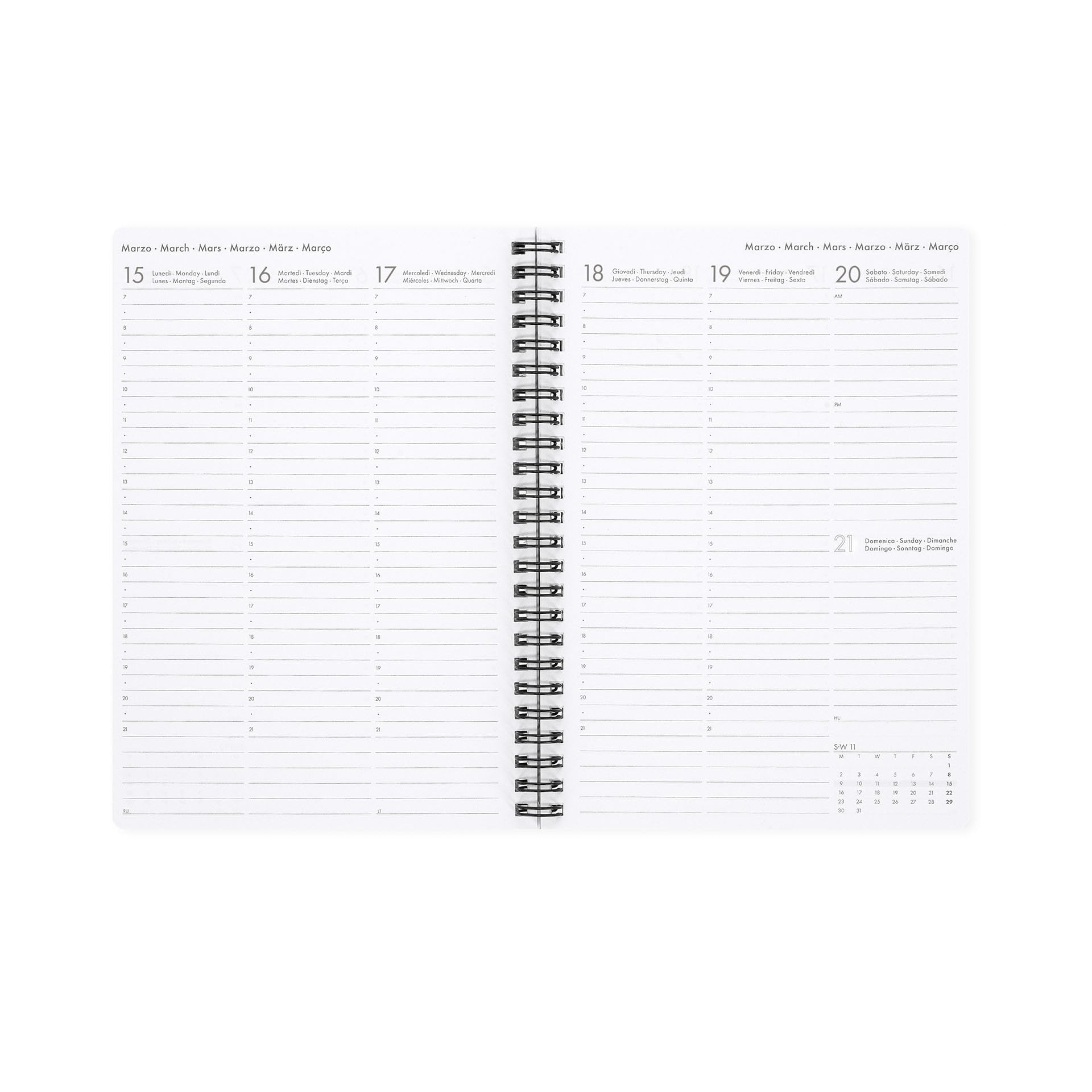 Legami Agenda hebdomadaire à spirale 2026-2027 Flowers 16 mois 15 x 21 cm FSC