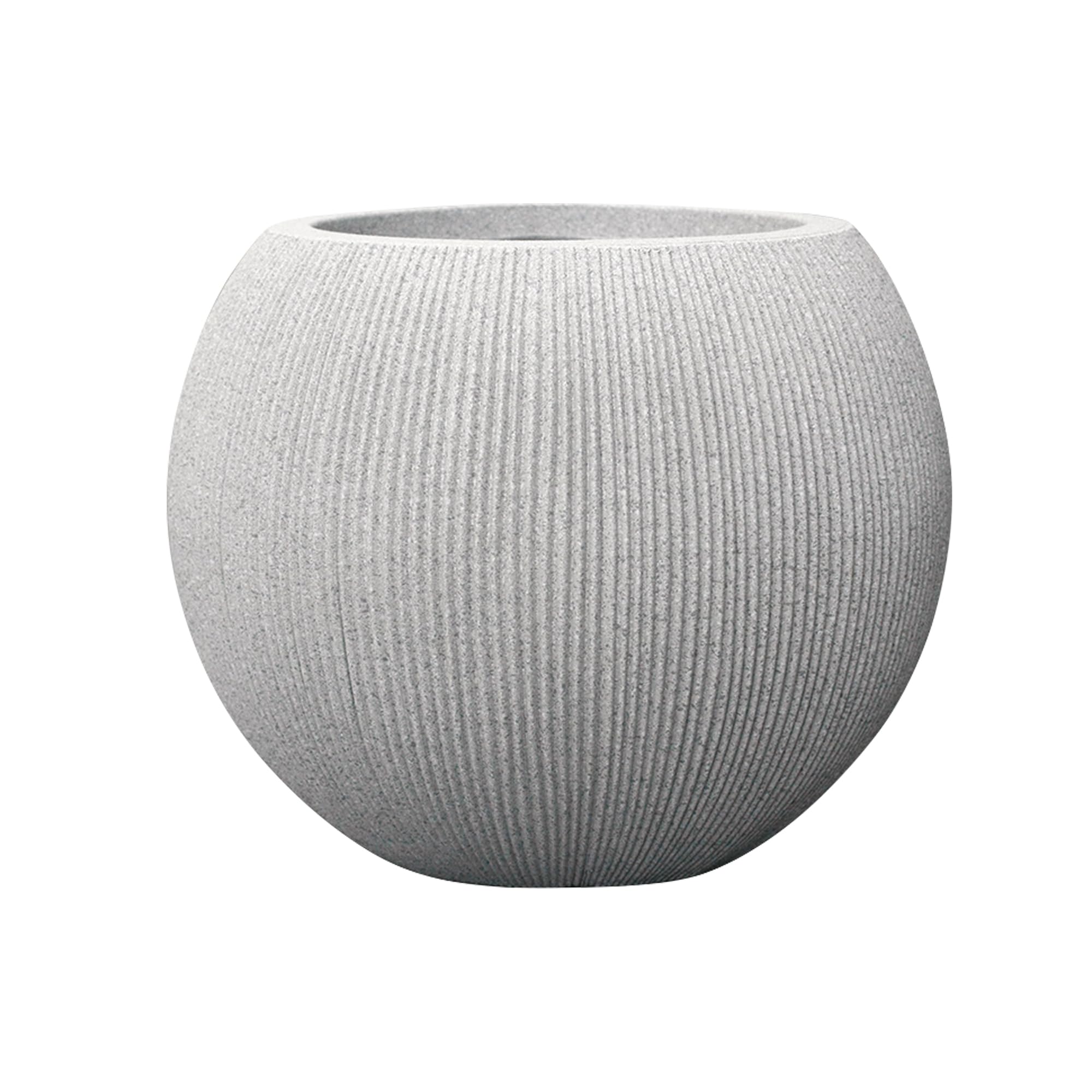 14.5"Dia Large Gray Round Plastic Planter with Drainage Hole & Plug, Textured Lightweight Plant Pot, Shatterproof & UV Resistant for Indoor Outdoor