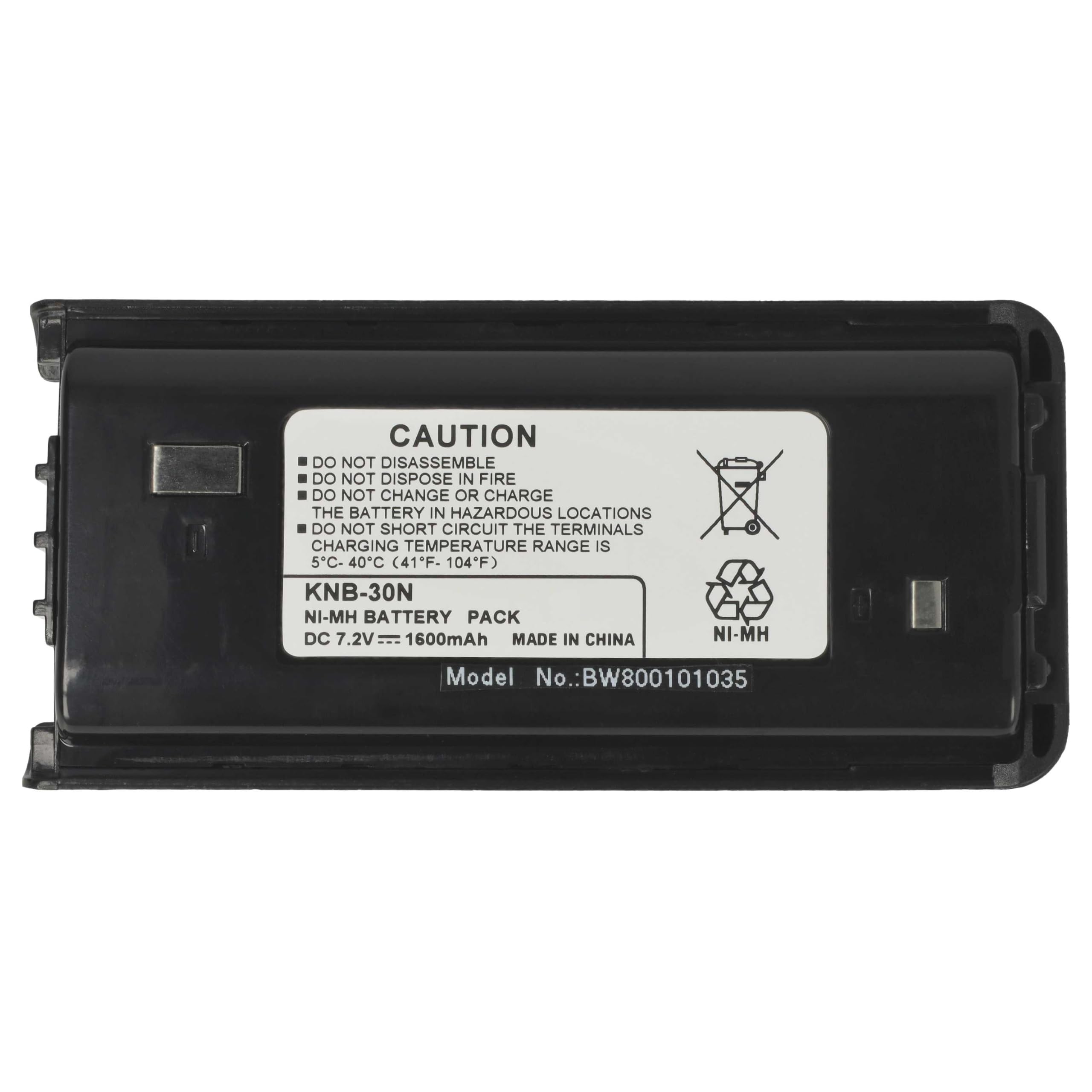 vhbw Akumulator 5 x kompatybilny z Kenwood TK-3300, TK-3217, TK-3207, TK3240, TK-3300UP, TK-3212M, TK-3212 Radio (1600 mAh, 7,2 V, NiMH)