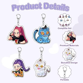 11Pcs K-POP Keychains, H-Hunters Double-Sided Anime Keyring, Acrylic Character Keychain for Kids Adults Collectors