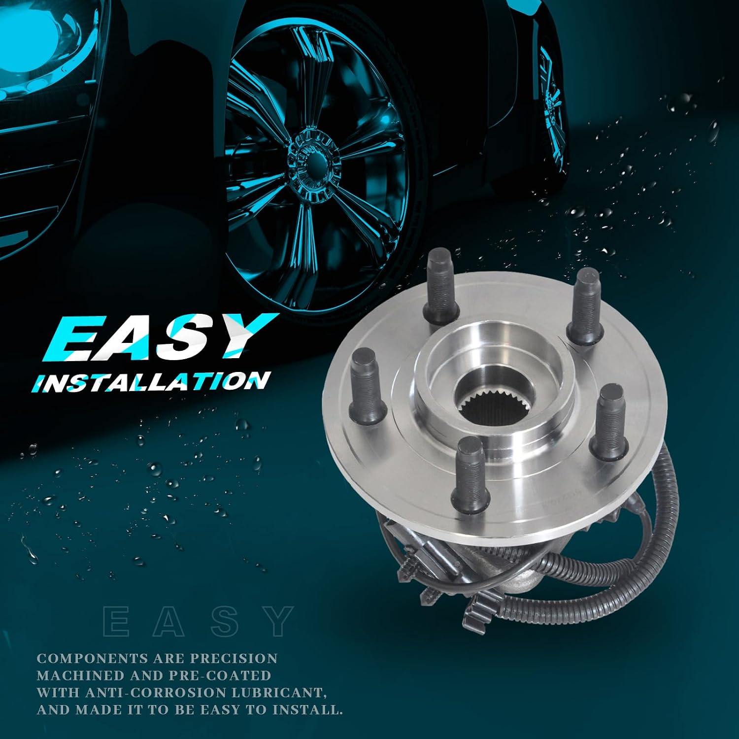 IRONTEK Front Left& Right Wheel Hub and Bearing Assembly fit for Dodge Nitro 2007-2011, for Jeep Liberty 2008-2012 1PCS 513270