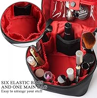 Vista 6 de Organizador de brochas de maquillaje, bolsa de maquillaje, juego de brochas de 7.5 x 5.5 x 4.4 pulgadas, soporte para lápices de viaje profesional