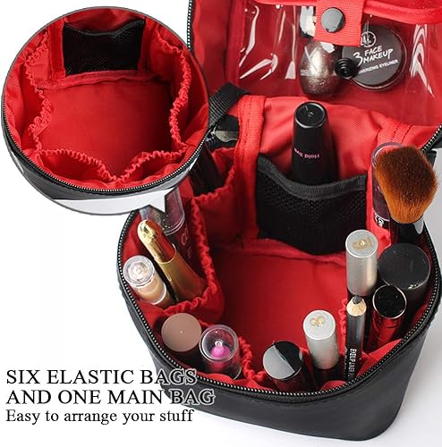 Miniatura 6 de Organizador de brochas de maquillaje, bolsa de maquillaje, juego de brochas de 7.5 x 5.5 x 4.4 pulgadas, soporte para lápices de viaje profesional,