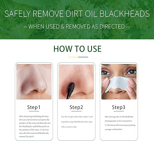 Miniatura 3 de Lmported - Tiras de eliminación de acné de puntos negros, control de aceite, tiras de nariz, desatascamiento instantáneo de poros, encogimiento de