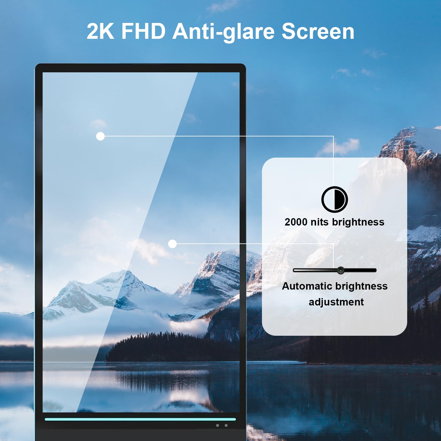 Digital Signage Display 43", IP65 Outdoor Digitaler Kundenstopper 2000 Nits mit 10h Akku, Wetterfester Digital Signage Kiosk für Einzelhandel und Gastronomie