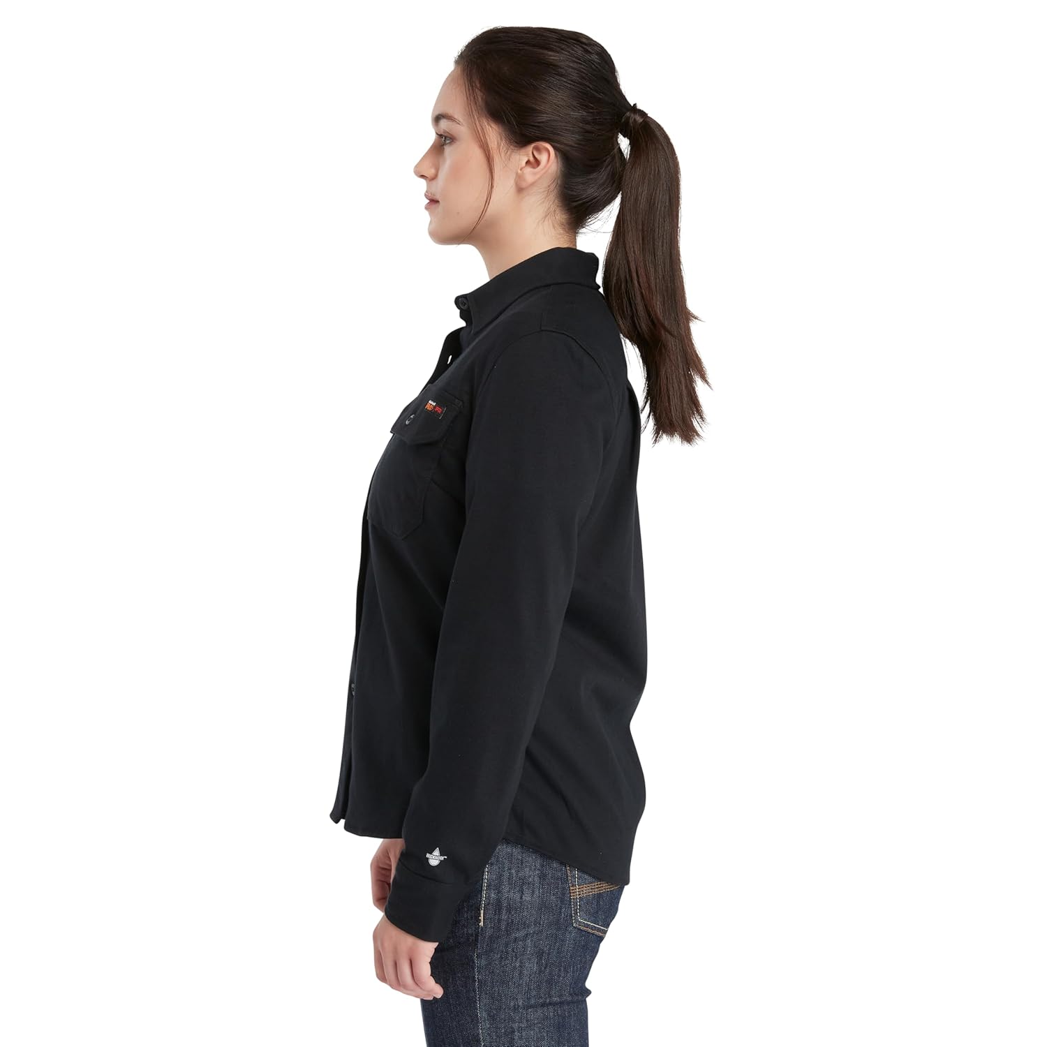 Timberland PRO Women's FR Cotton Core Flame Resistant Button Front Shirt, Black, Small - Image 3