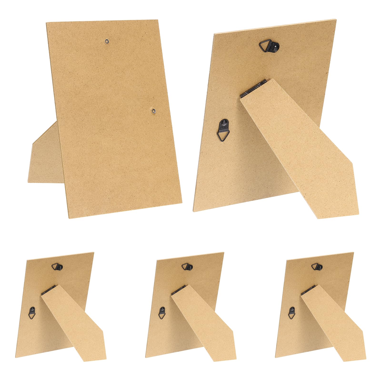 sourcing map 10Pcs Easel Back for Picture Frame, 5 x 7 Inch Replacement Picture Frame Easel Back with Hinged Hangers DIY Photo Backing Board for Photo Frames, Tabletop Wall Display, Wooden