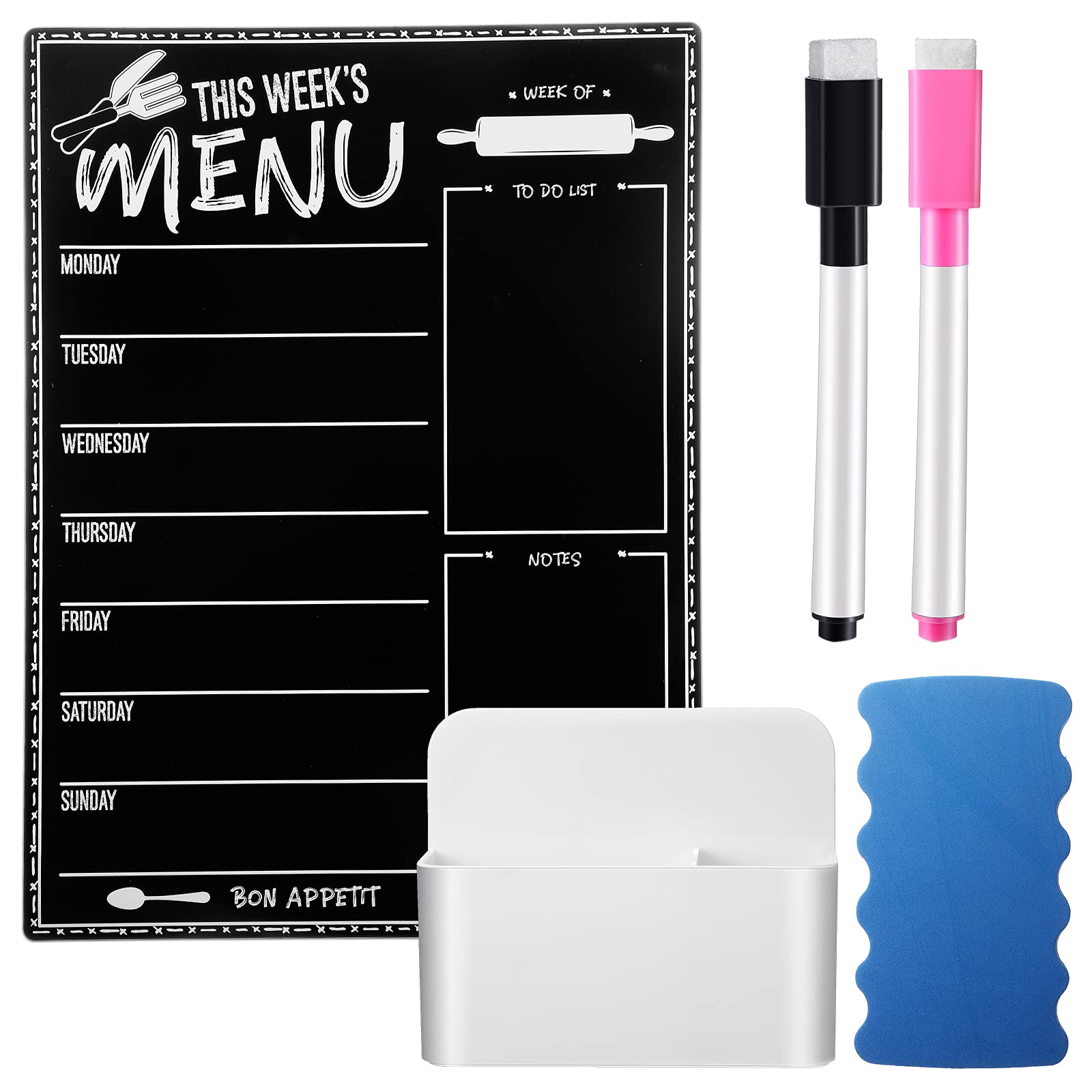 Buy 12 x 16 in Menu Board Set Weekly Meal Planner for Fridge