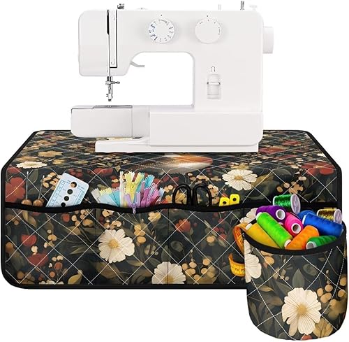 Miniatura 188 de Tapetes para máquina de coser de girasol y colibrí para mesa con bolsillos, para máquinas de coser de Acción de Gracias, alfombrillas para reducir