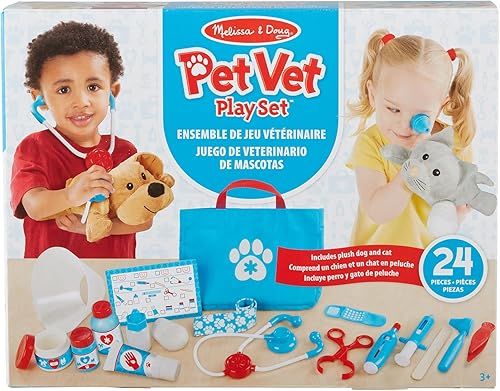 Miniatura 8 de Melissa & Doug Examine & Treat Pet Vet Play Set – Juego de veterinario para niños. El original (24 piezas, gran regalo para niñas y niños – Juguete