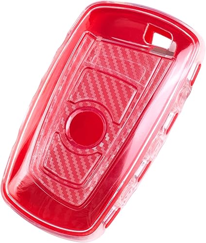 Miniatura 6 de TANGSEN Funda para llavero de TPU compatible con BMW 1 3 4 5 6 7 Series GT3 GT5 M5 M6 X3 X4 textura de fibra de carbono transparente 3 y 4 botones