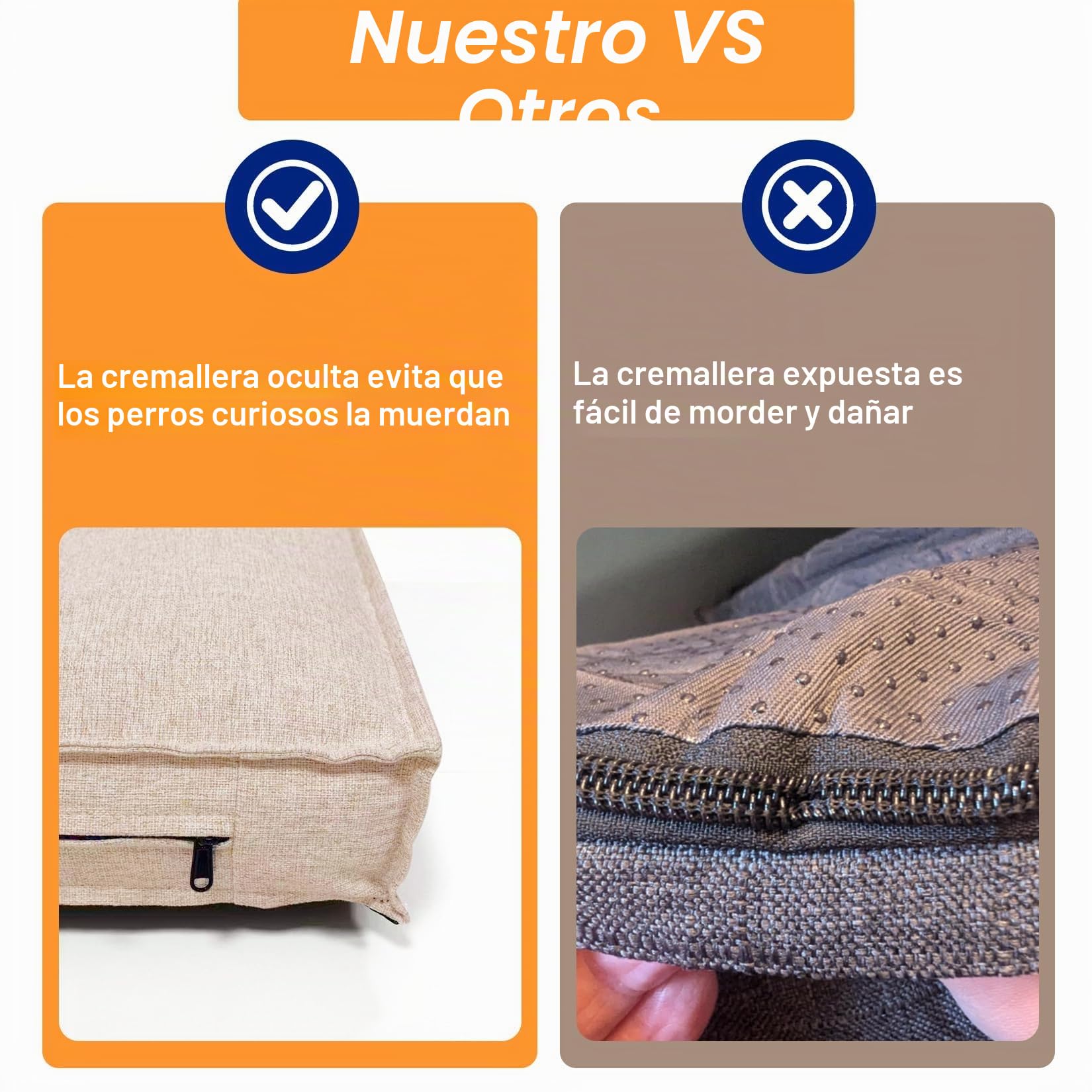 BingoPaw Cama Perro Ortopédica Extra Grande 103x69x10cm, Cama Perro Verano con Funda Desenfundable y Lavable, Forro Impermeable y Fondo Antideslizante, Beige XL
