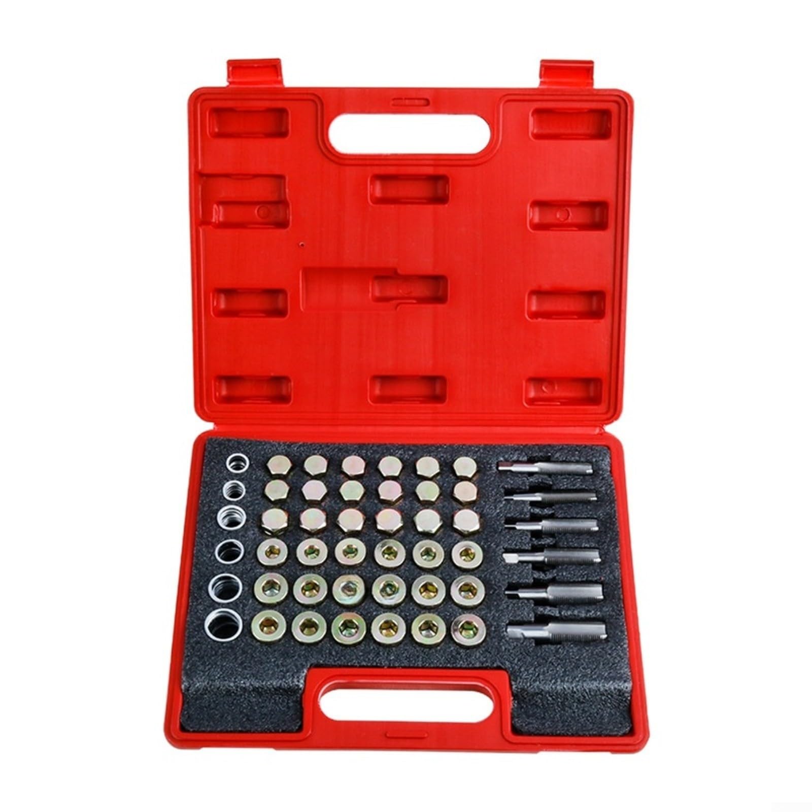 Kit di riparazione per filettatura di scarico dell'olio con rondelle di tenuta, rubinetti, viti, cuscinetti in acciaio e alluminio, set per il ripristino di viti spogliate su vari modelli di