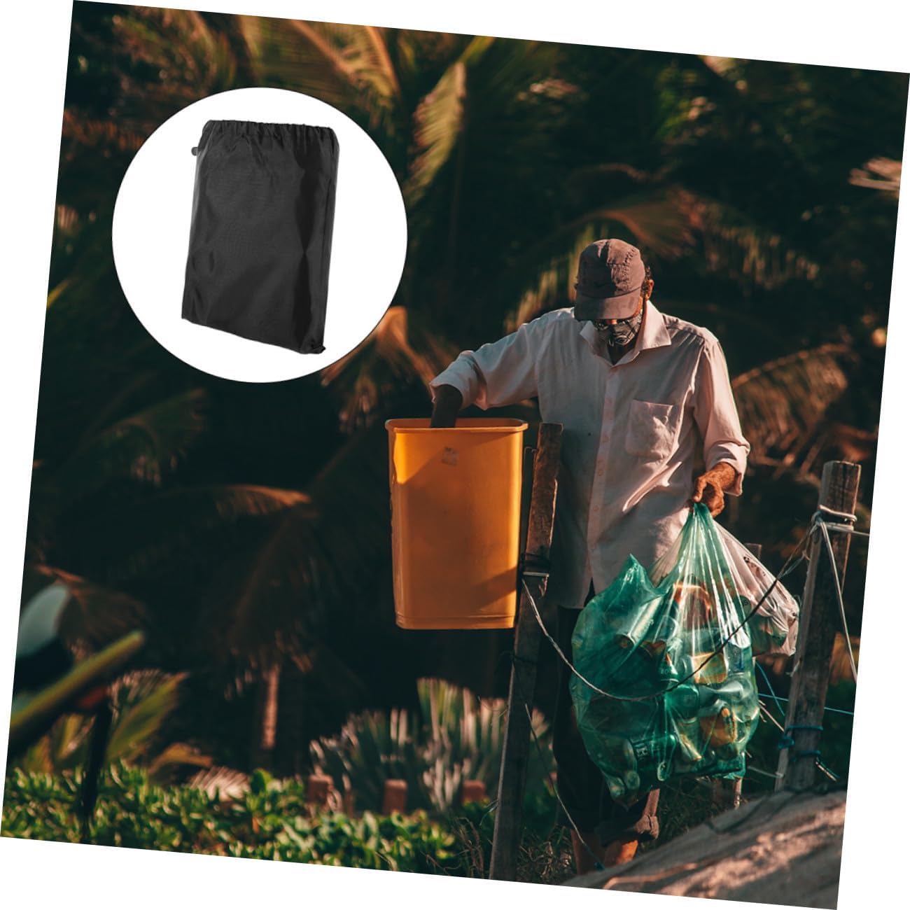 Levemolo Garden Leaf Waste Bag with Drawstring Waterproof Yard Leaf Storage Bag for Lawn Tractor for Garden Cleanup