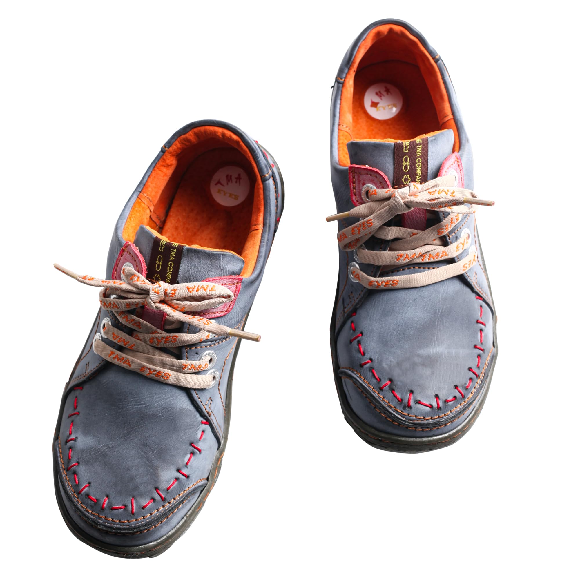 TMA EYES cómodos, de Moda y Retro Zapatos Casuales de Cuero cosidos a Mano