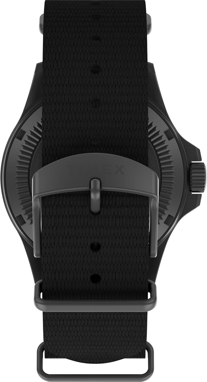 Timex Men's Expedition Field Post Solar 41mm Watch - Black Slip-Thru Double Layer Black Dial Gunmetal Case
