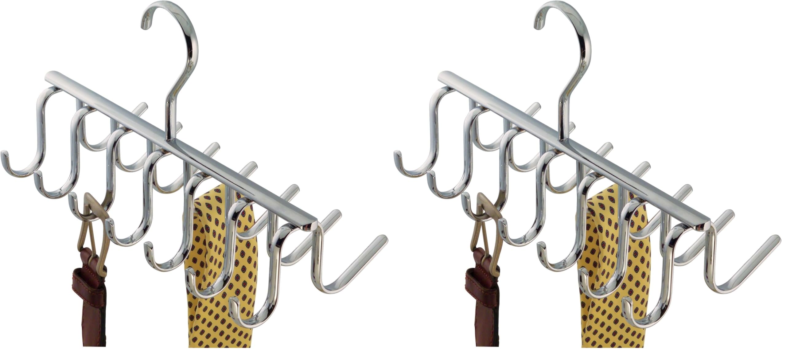 Rangement cravate suspendu avec 14 crochets de rangement pour ceintures et foulards