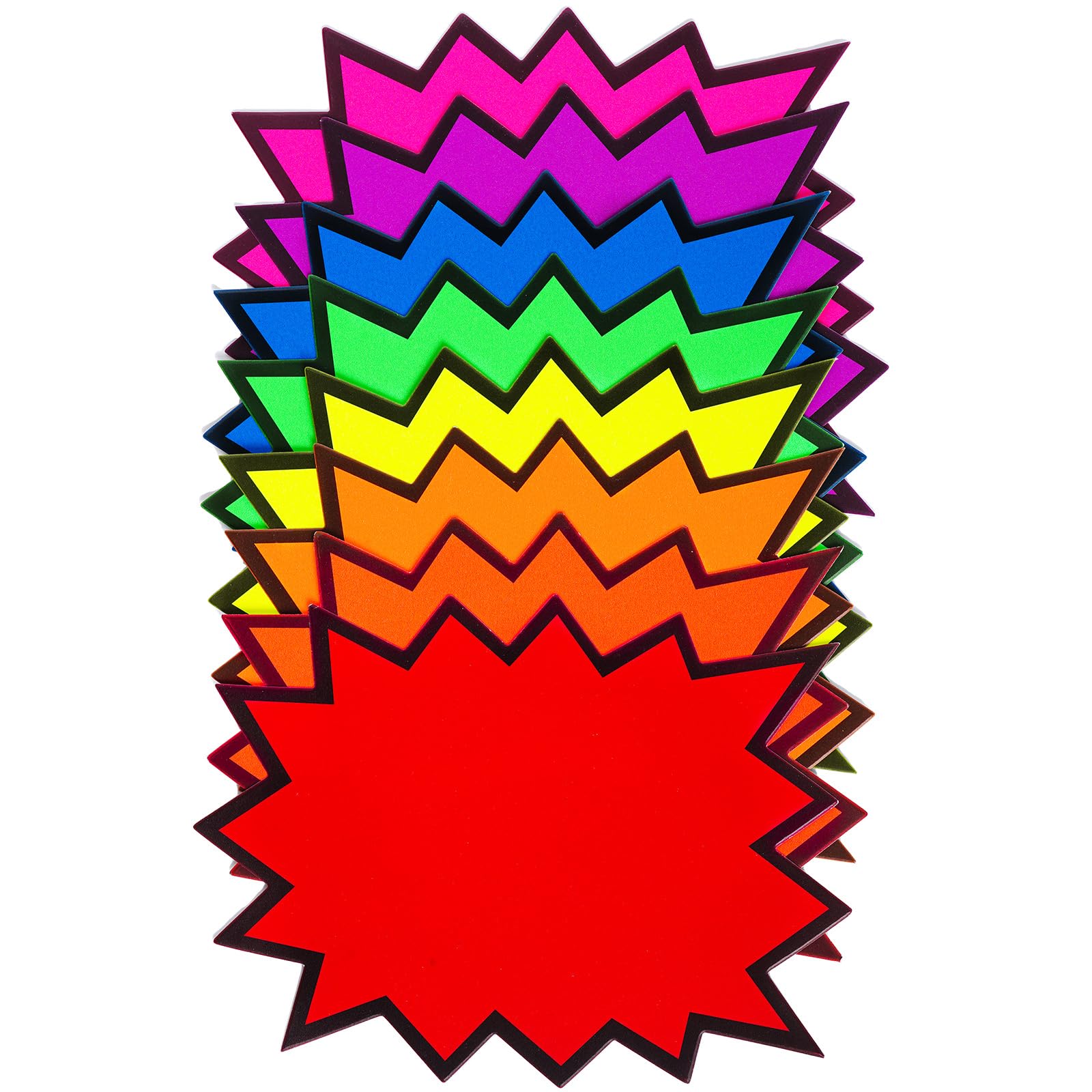 Haakong 80Pcs 5.5 x 7 Inch Burst Star Cutouts Signs Sale Fluorescent Signs for Retail Store Garage Sale Yard Sale Bulletin Board Decorations (80)