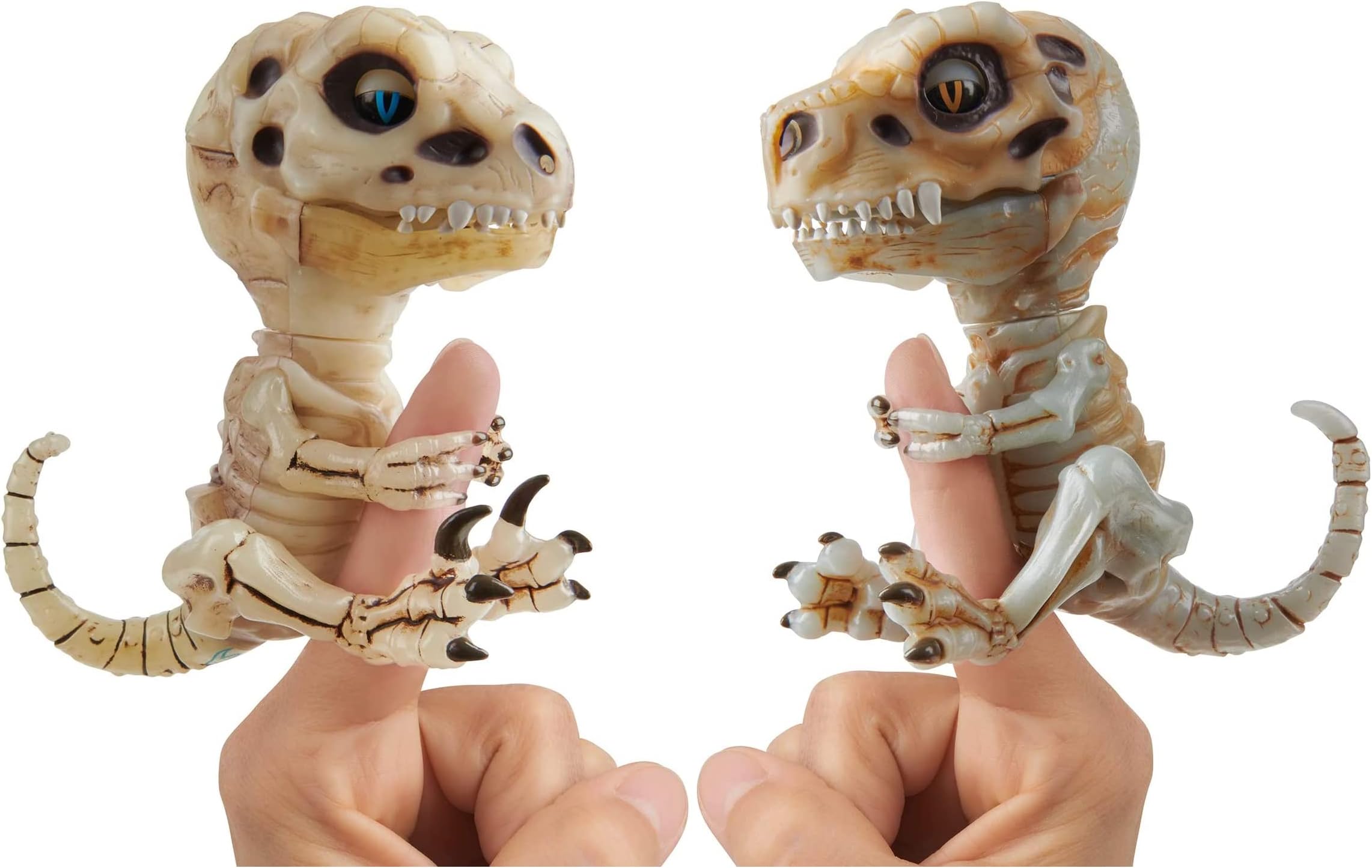 Untamed Skeleton Raptor & T-Rex Interactive Collectible Dinosaur | Gloom (Sand) + Doom (Ash)