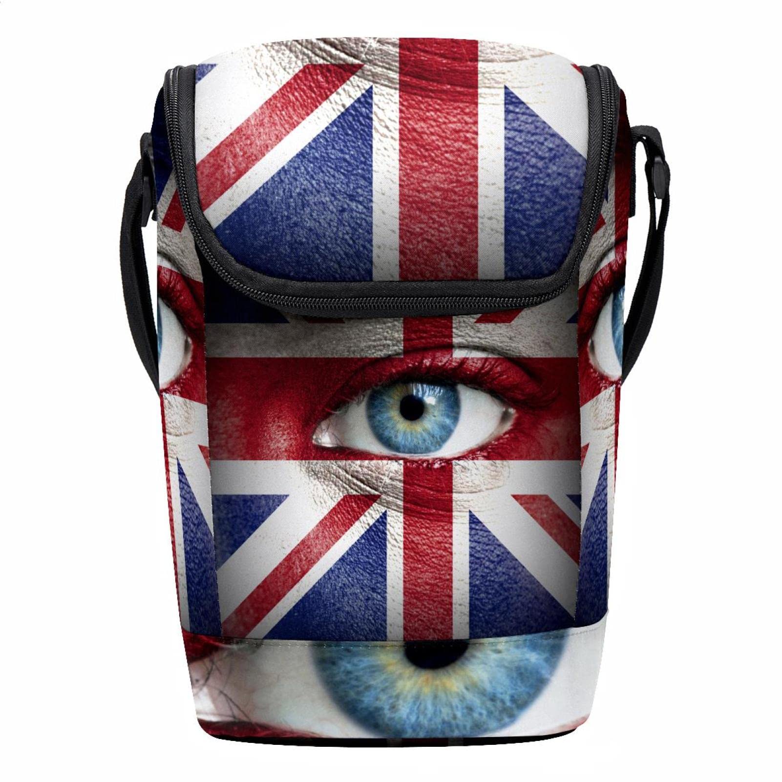 Bolsa de almuerzo con bandera de Reino Unido y cara pintada para mujer