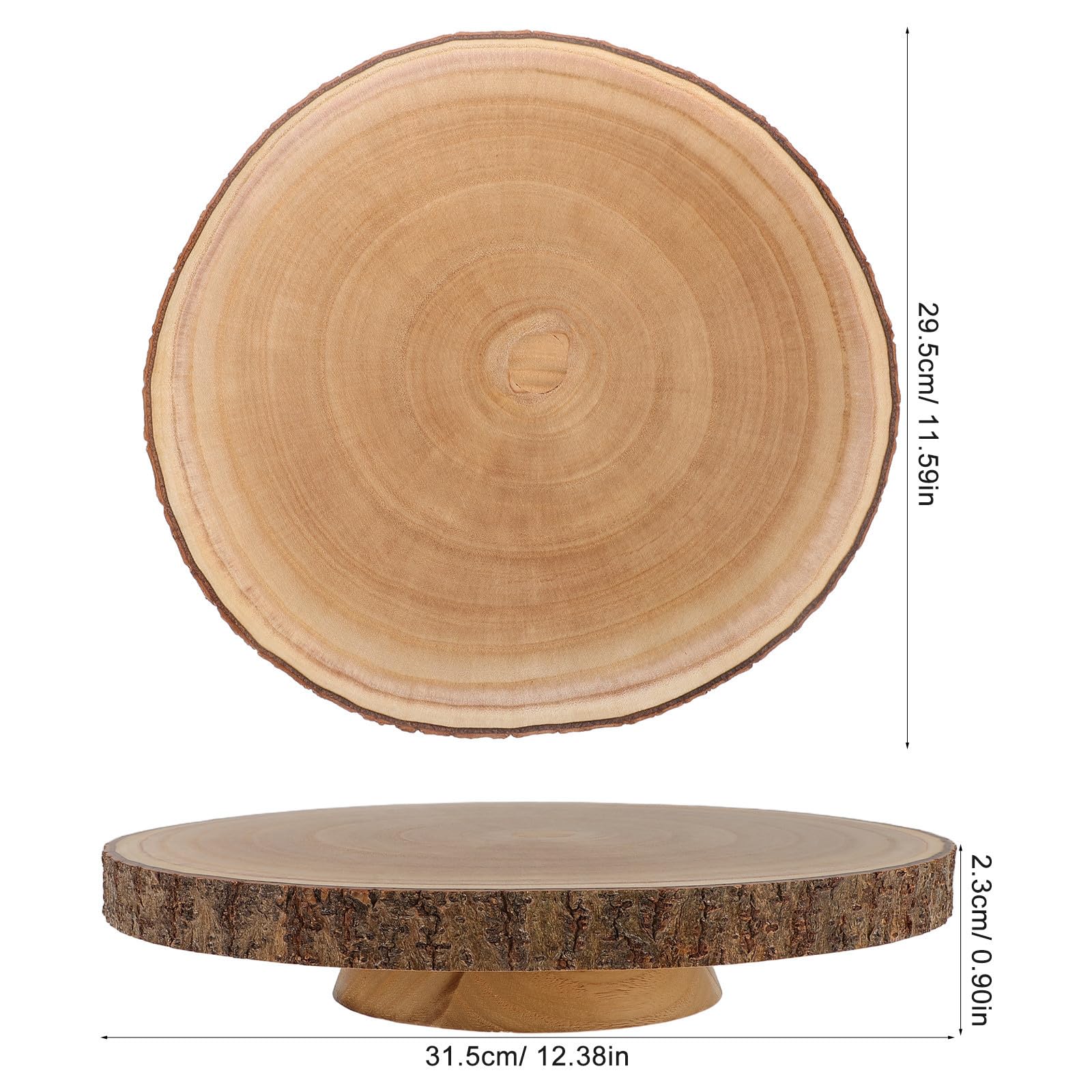 BESTYASH Runder Holz Kuchenständer, eleganter Dessertteller mit drehbarer Funktion, vielseitig für Hochzeitstorten und Fotografieeinsätze