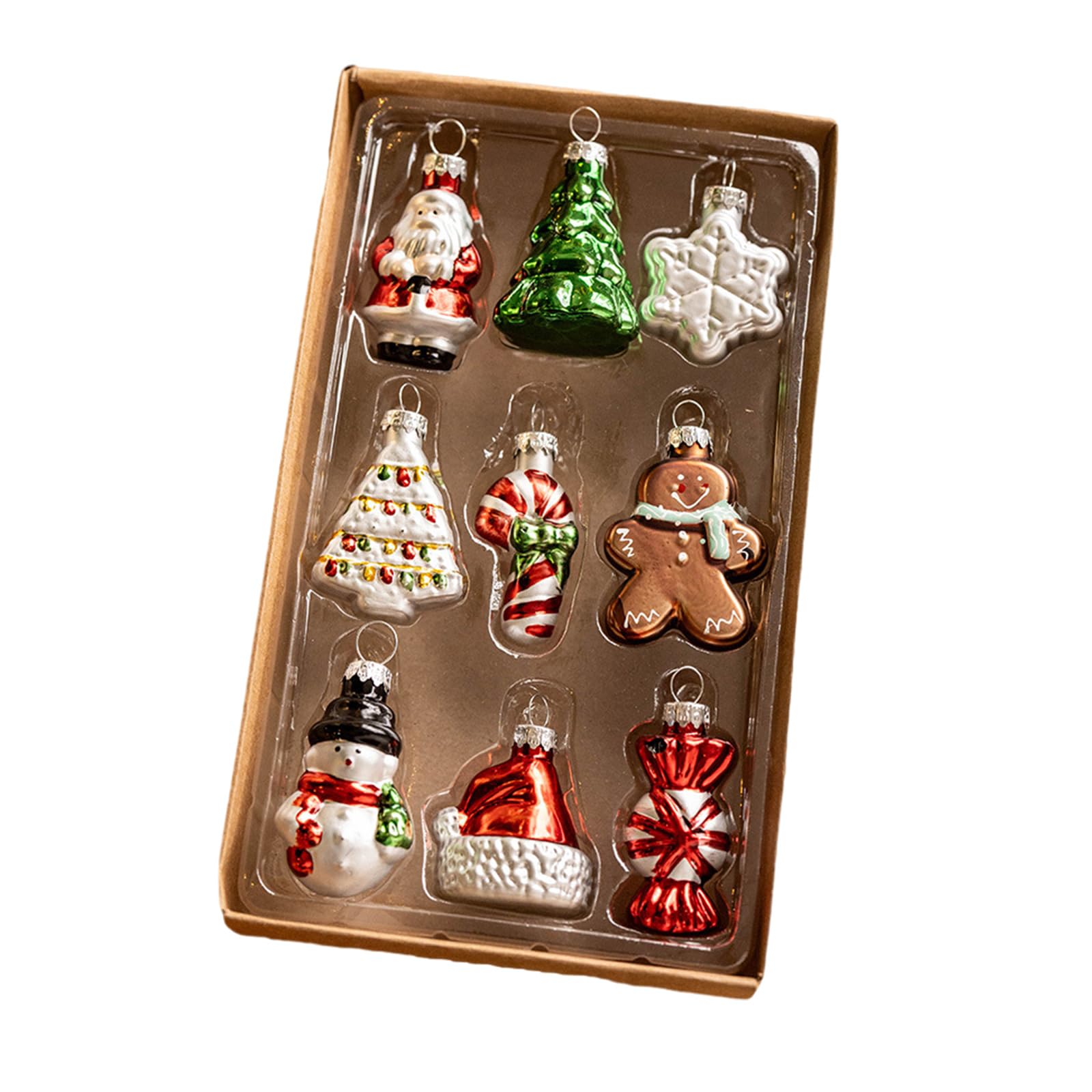 Kalttoy Glass Christmas Baubles with Various Pattern Including Santa and Snowflakes Great for Decoration or Gifts Sturdy Holiday Baubles