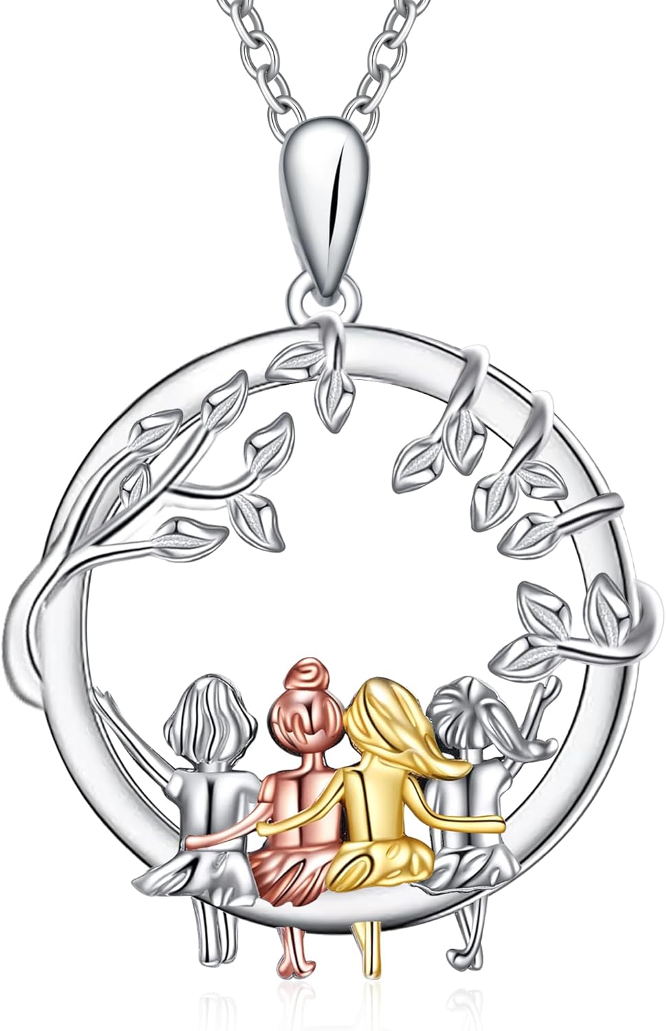 Hug Love New Mom to Be Gift Mommy of an Angel Necklace Miscarriage Memorial Gifts Sterling Silver Sunflower Mama Father Daughter Necklace Pink Ribbons Breast Cancer Awareness Jewelry Mom Gifts