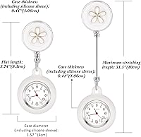 Vista 4 de Outus Reloj de enfermera de 4 piezas para enfermeras médicos, reloj de enfermera, broche de bolsillo, reloj digital