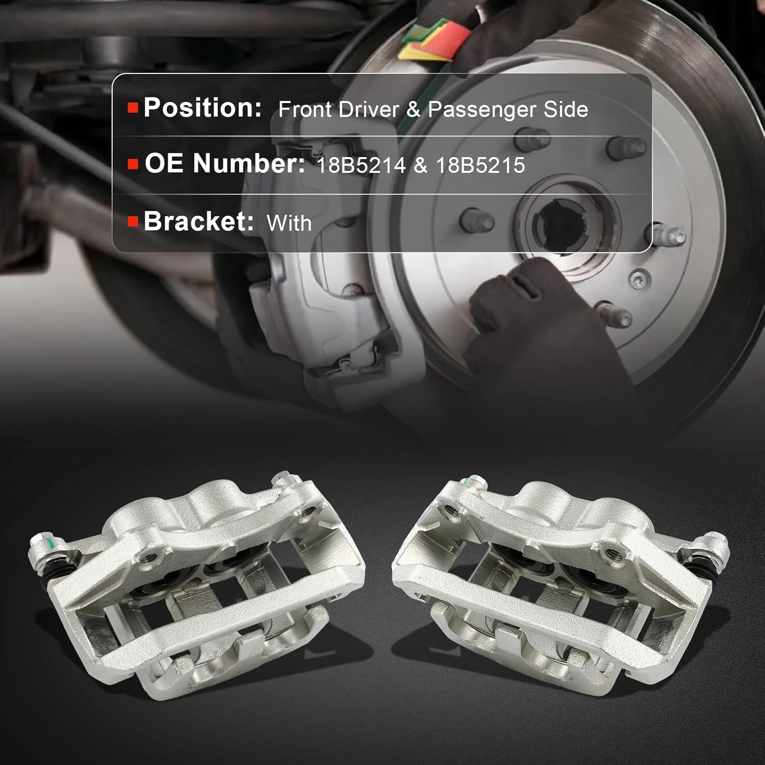 cciyu Front Left & Right Brake Calipers Assembly w/Bracket 18B5214 18B5215 For Ford For Explorer/For Flex/For Taurus,For Lincoln For MKS/For MKT