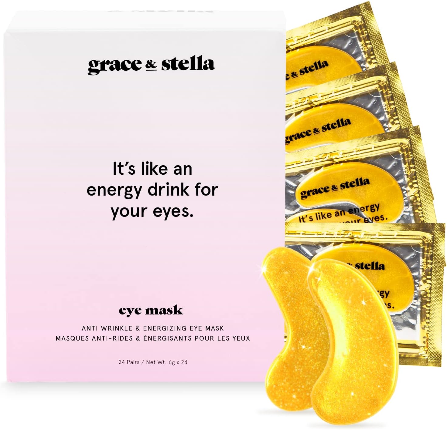 Under Eye Mask (Gold, 24 Pairs) Reduce Dark Circles, Puffy Eyes